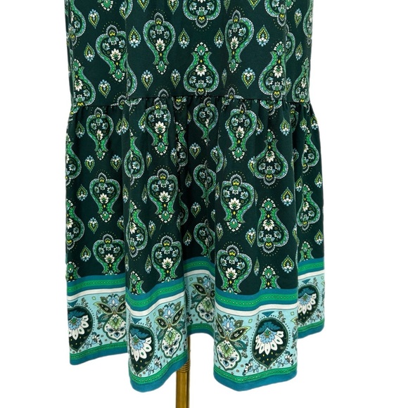 NWT Ann Taylor LOFT Women’s Sz XL Medallion Mini Halter Swing Dress Summer Green - Picture 3 of 8
